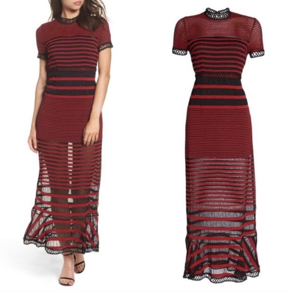 foxiedox Dresses & Skirts - Foxiedox Cassius Striped Sheer Maxi Dress